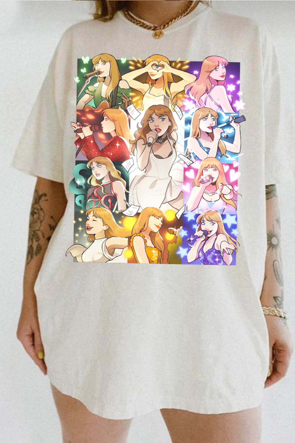 Cartoon Taylor Swift Tour Tee For Women