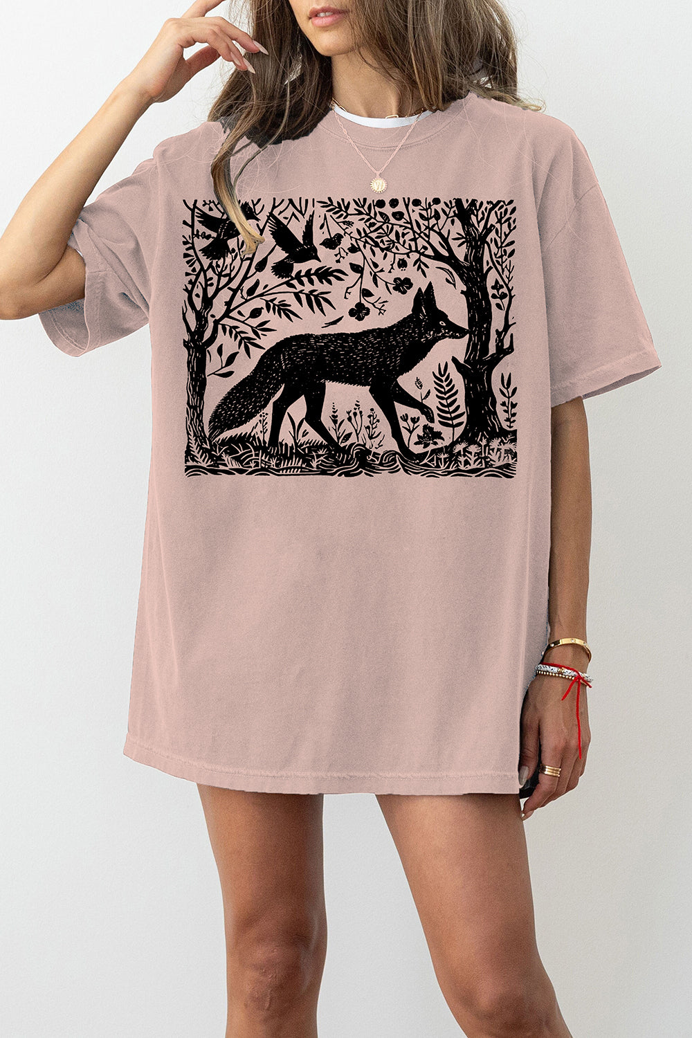 Folklore Forest Fox Lino Tee For Women