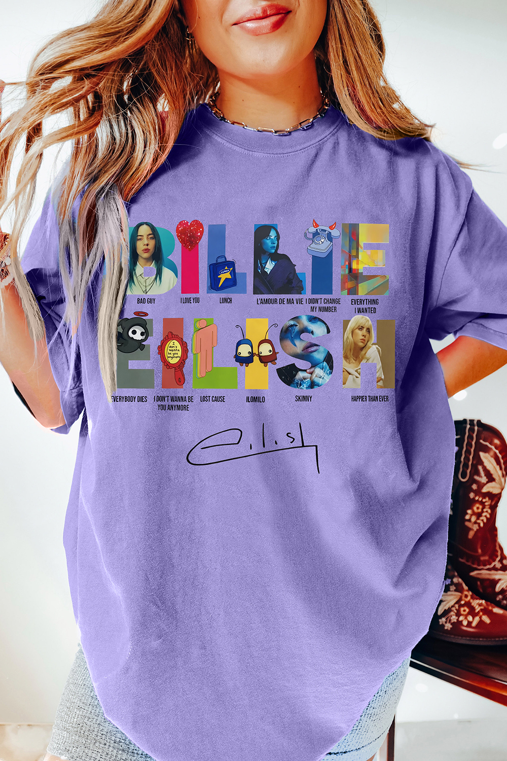 Billie Eilish Song Concert Tee For Women