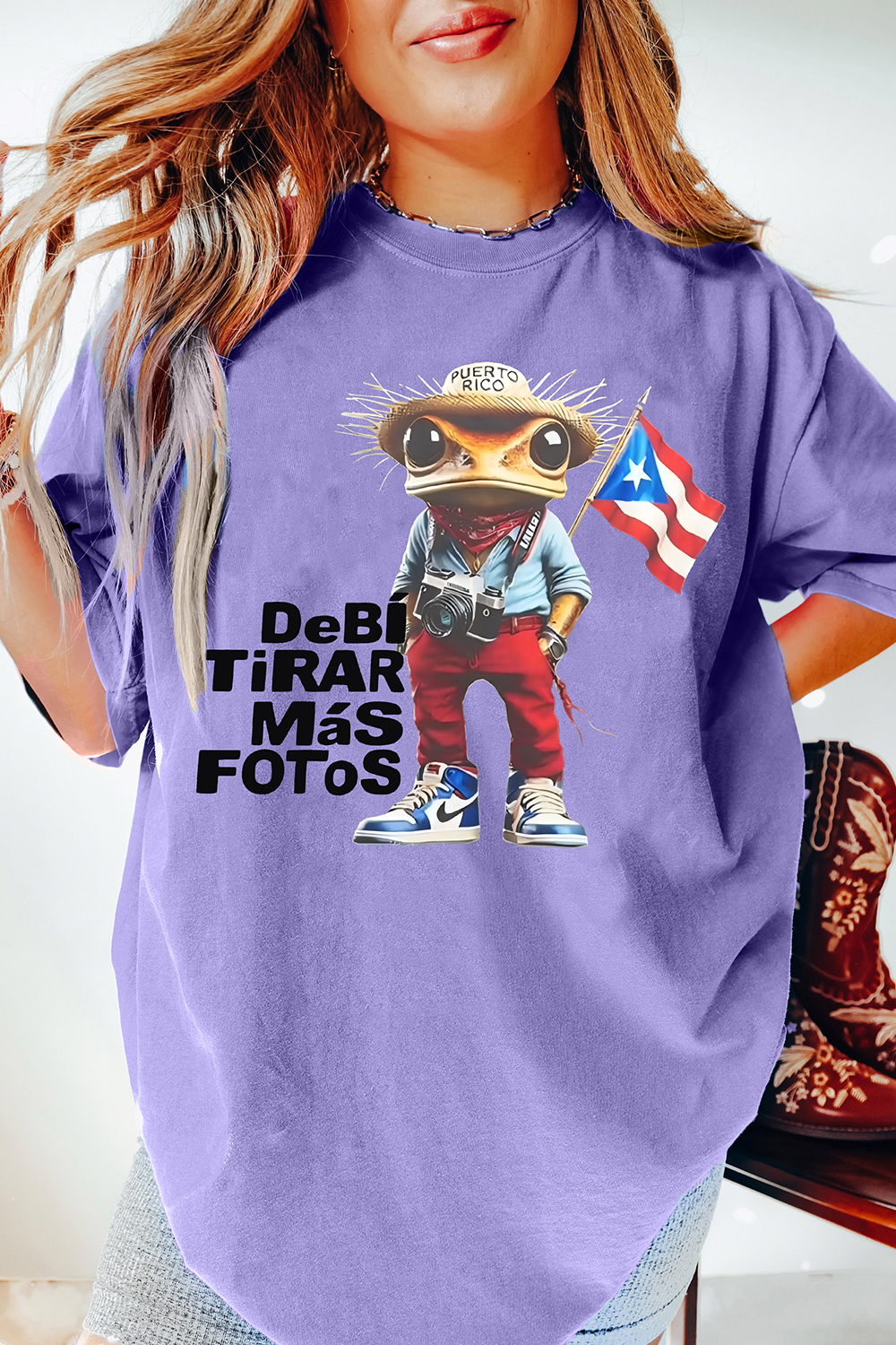 Bad Bunny DTMF Frog Flag Tee For Women