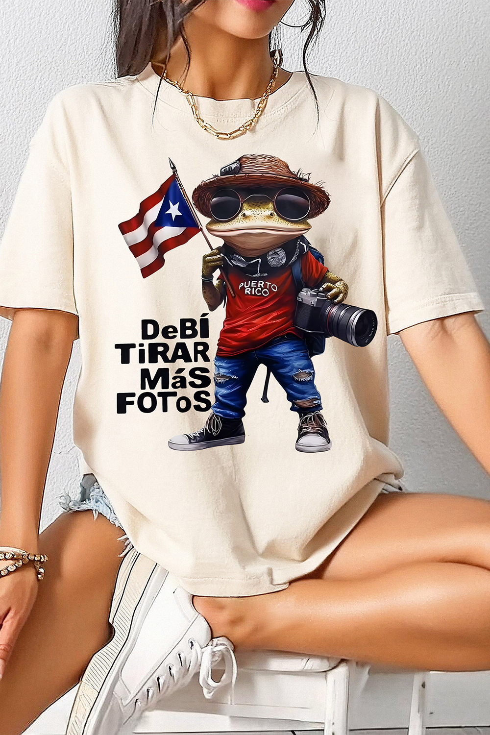 Debi Tirar Mas Fotos Bad Bunny Frog Tee For Women
