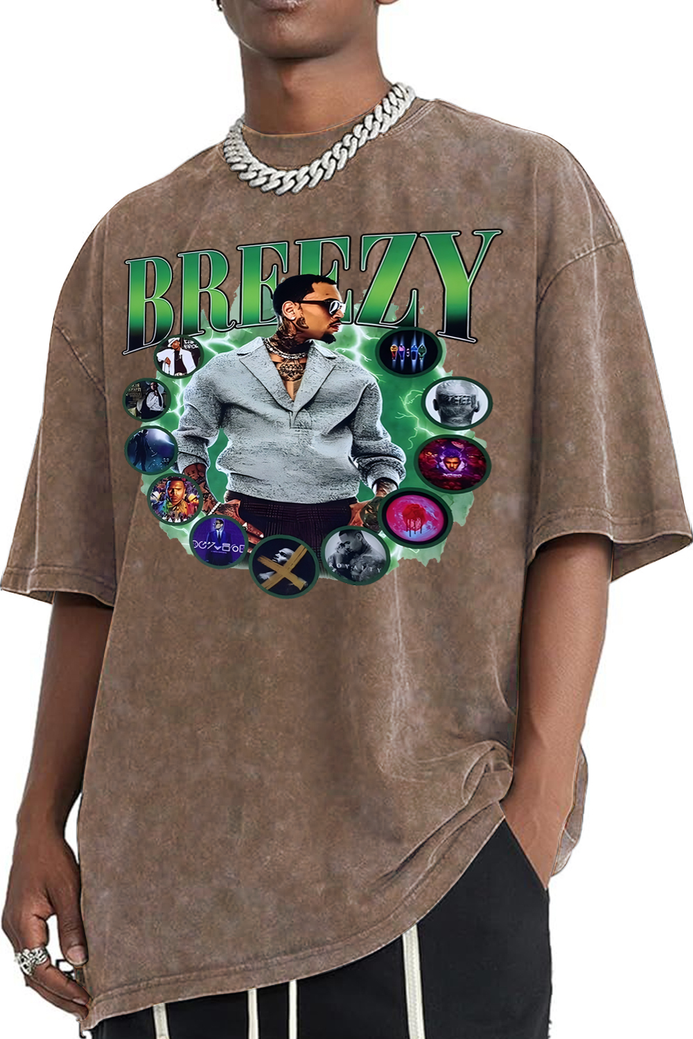 Breeze?washed?cotton?printed?T-shirt