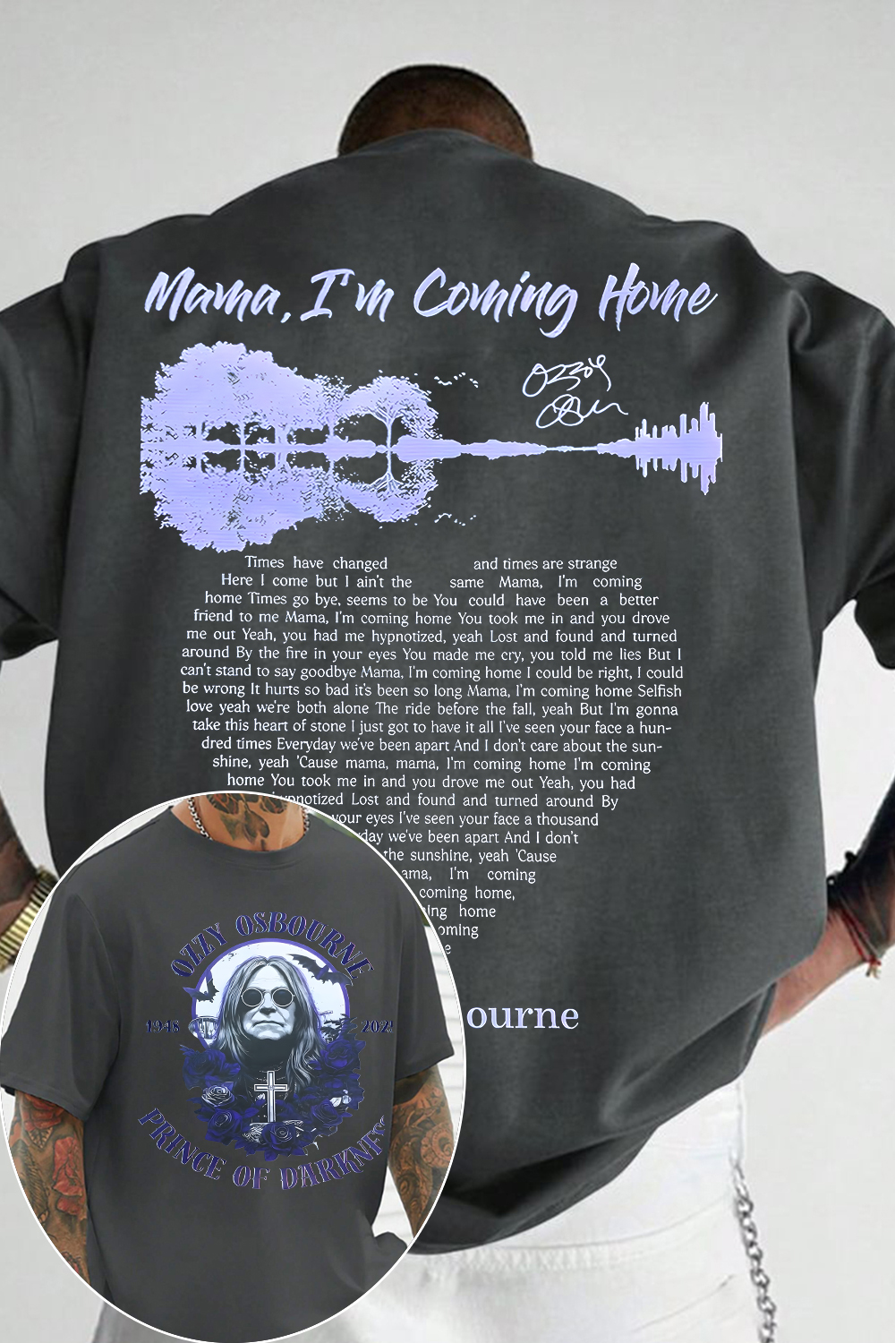 ozzyosbourne blacksabbath 2-sided printed TEE