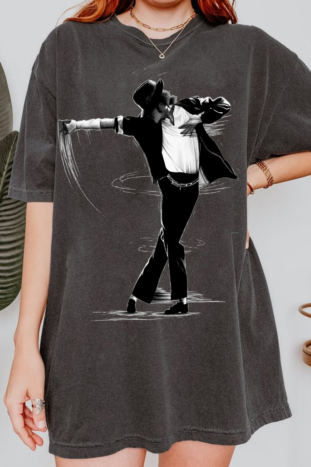 Michael Jackson Hand-Drawn Print Women's T-Shirt