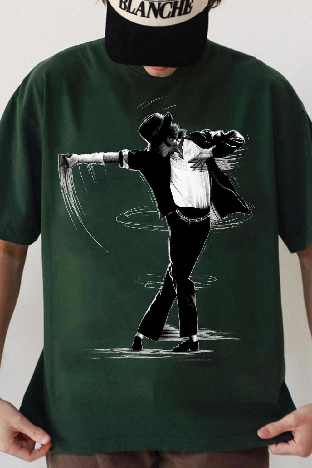 Michael Jackson Hand-Drawn Print T-Shirt