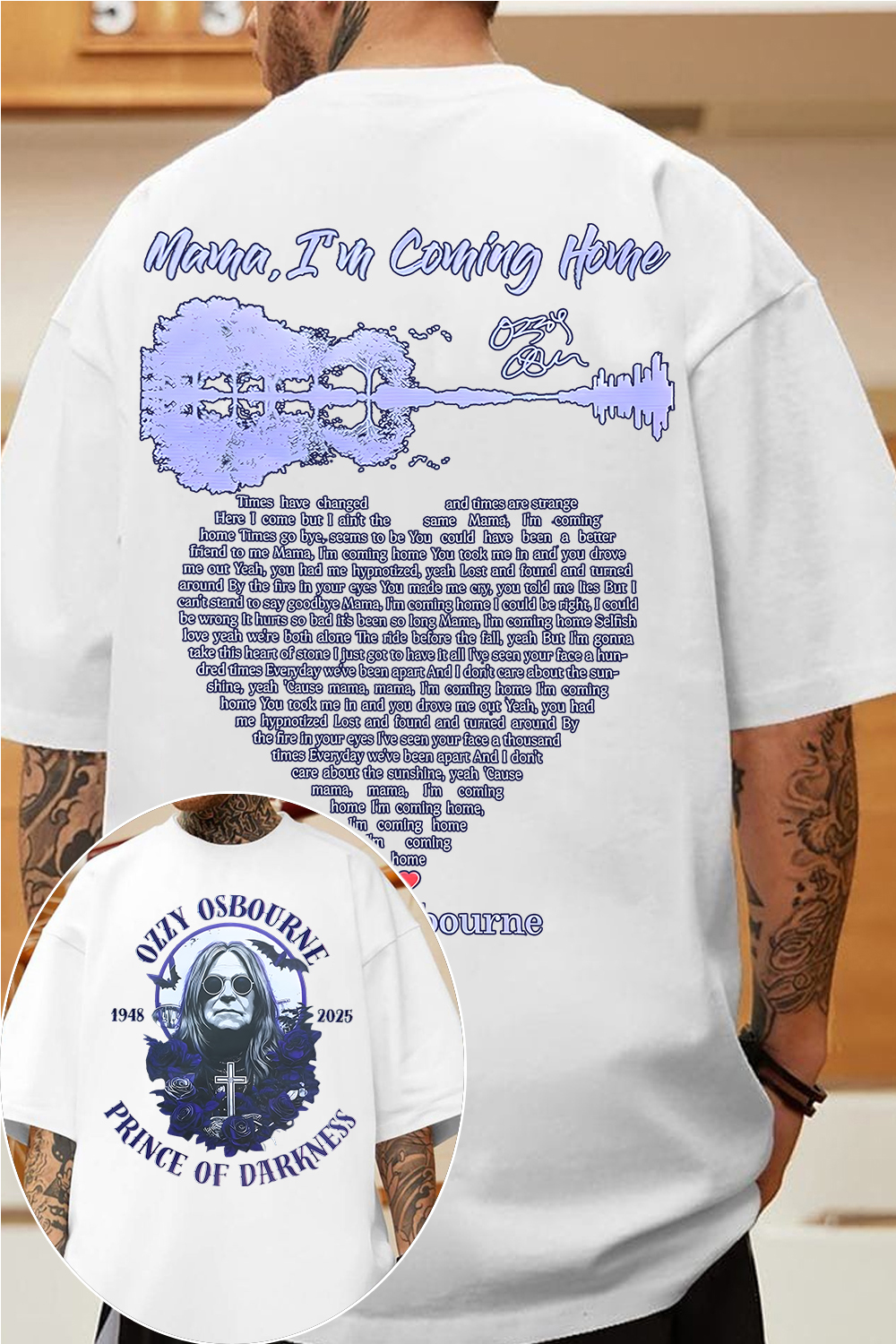 ozzyosbourne blacksabbath 2-sided printed TEE