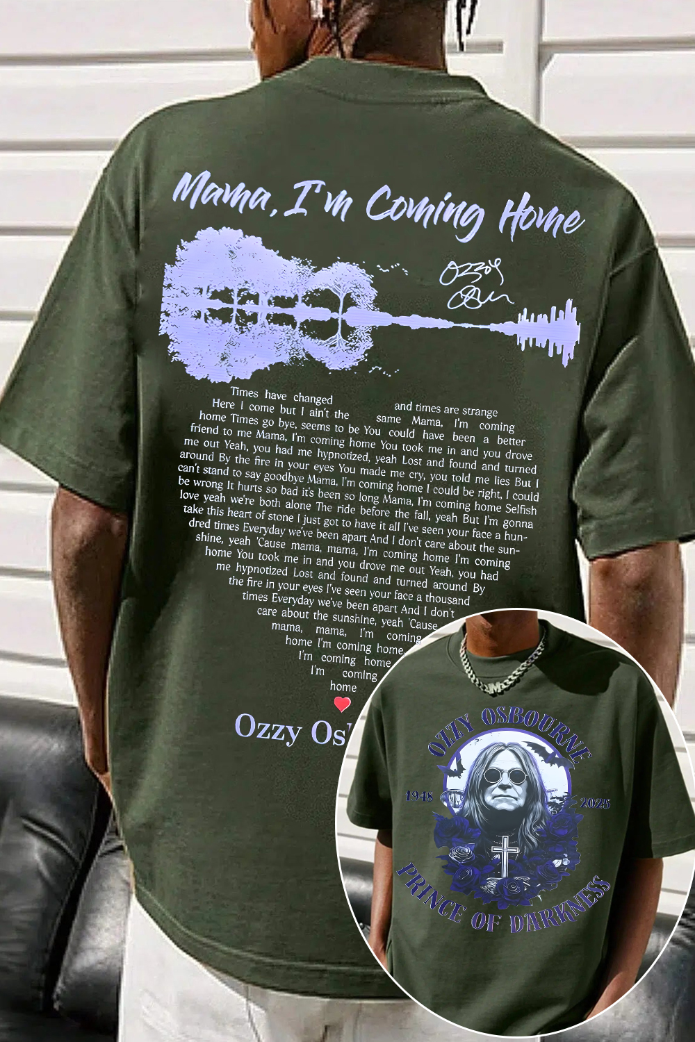 ozzyosbourne blacksabbath 2-sided printed TEE