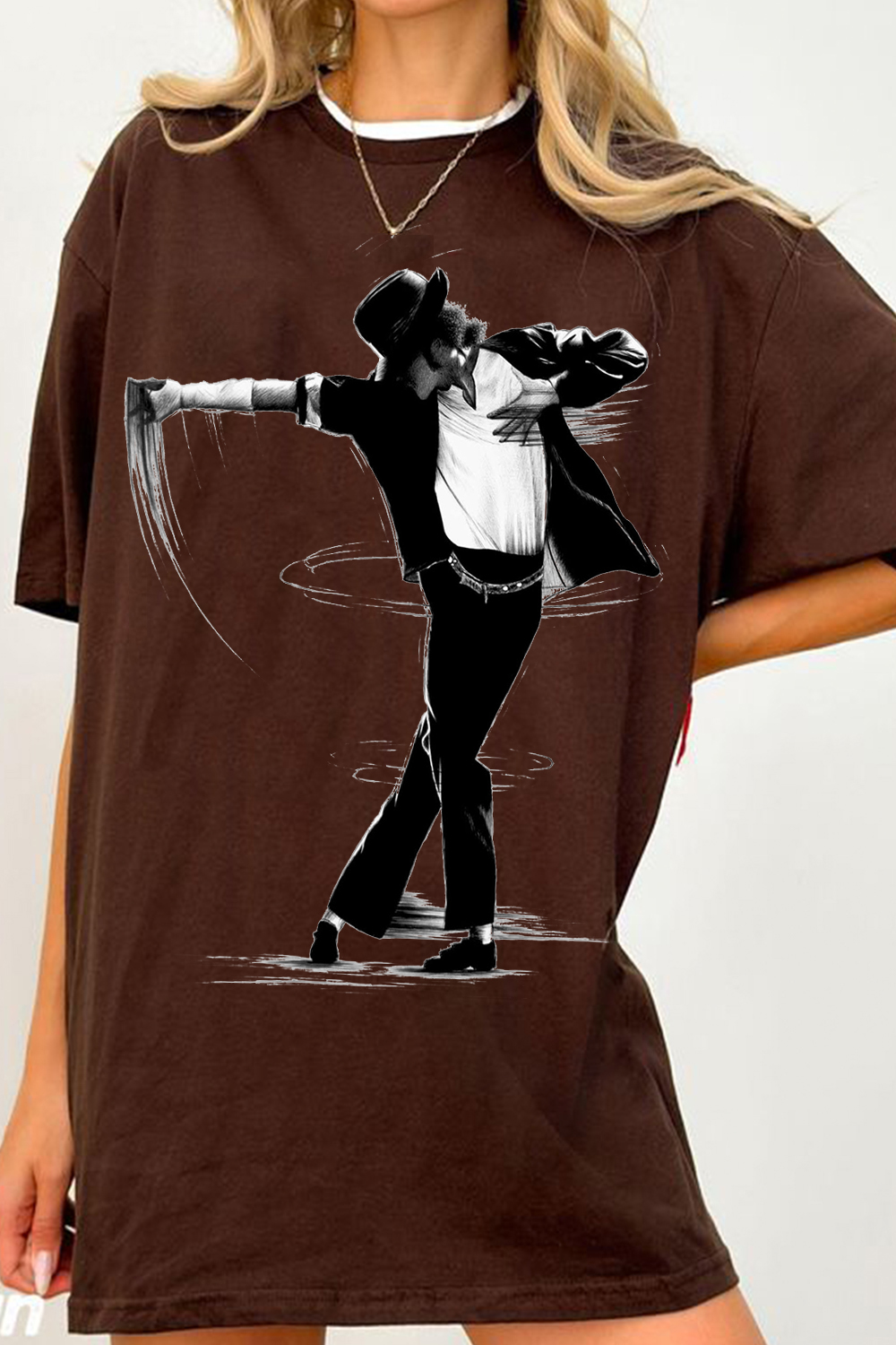 Michael Jackson Hand-Drawn Print Women's T-Shirt