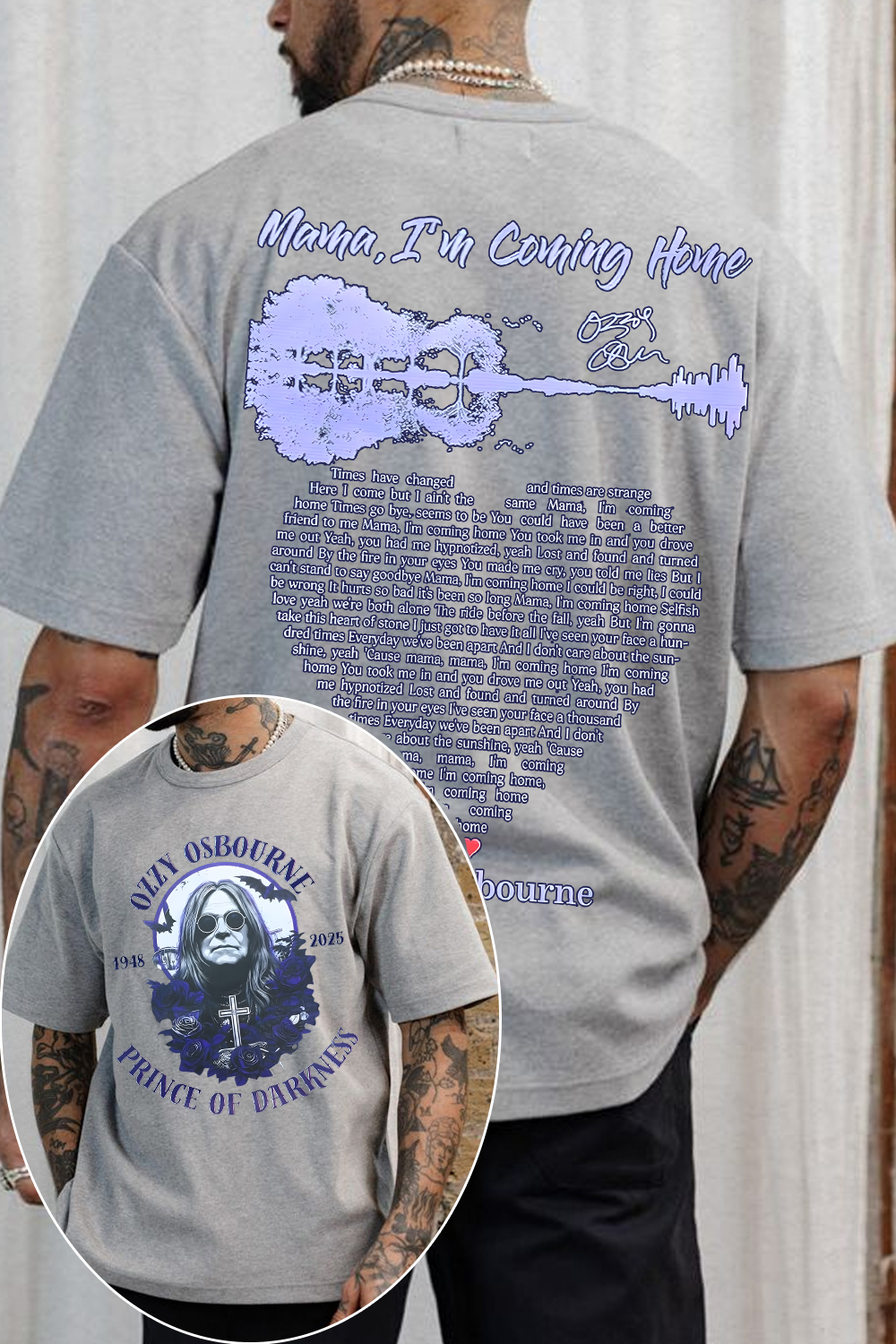 ozzyosbourne blacksabbath 2-sided printed TEE