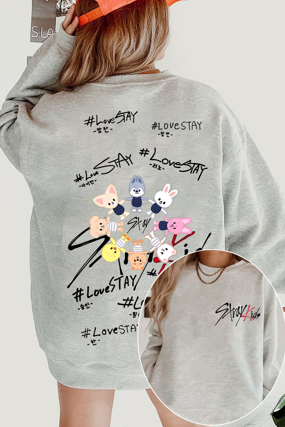 Stray Kids Retro Long-Sleeve Crew Neck Sweatshirt