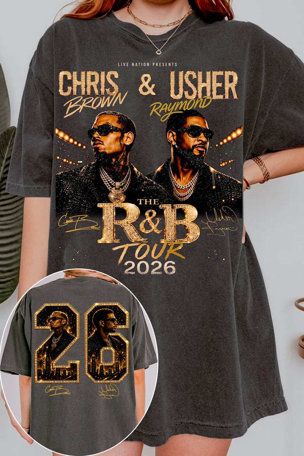 Chris Brown Usher R&B Tour Shirt