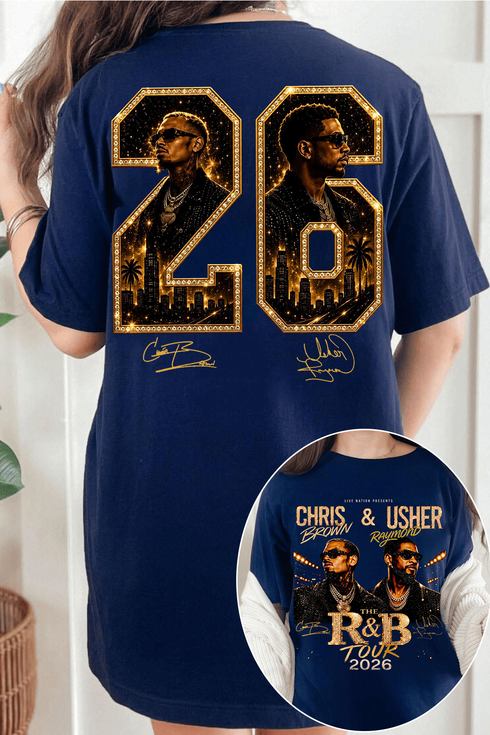 Chris Brown Usher R&B Tour Shirt