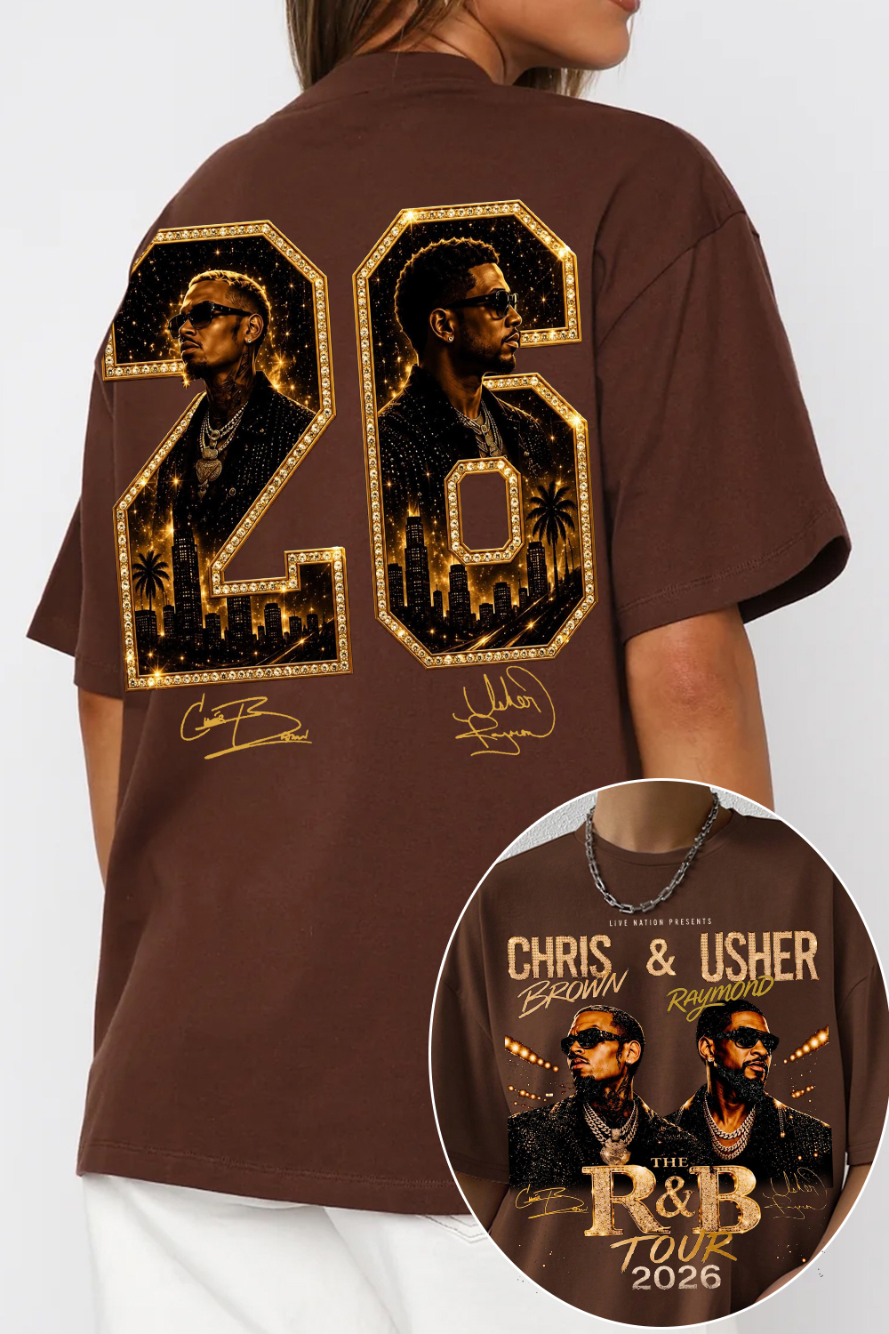 Chris Brown Usher R&B Tour Shirt