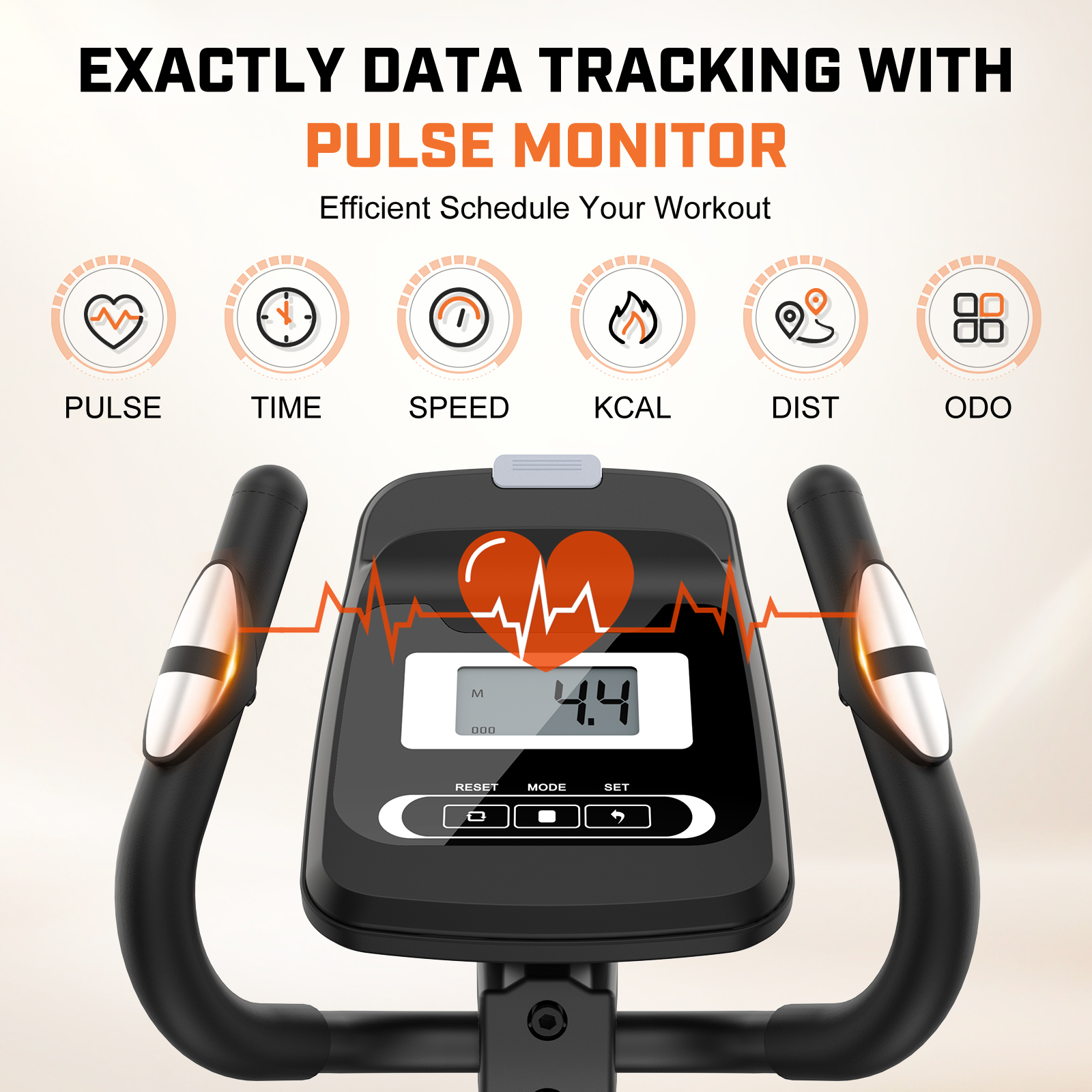 FUNMILY Heavy Duty Elliptical Machine 400LB Capacity, Walnut Stride Pro Elliptical Trainer for Home Gym,16-Inch Stride,14 Resistance Levels,Ultra-Quiet Magnetic Exercise Machine,Real-Time Monitor