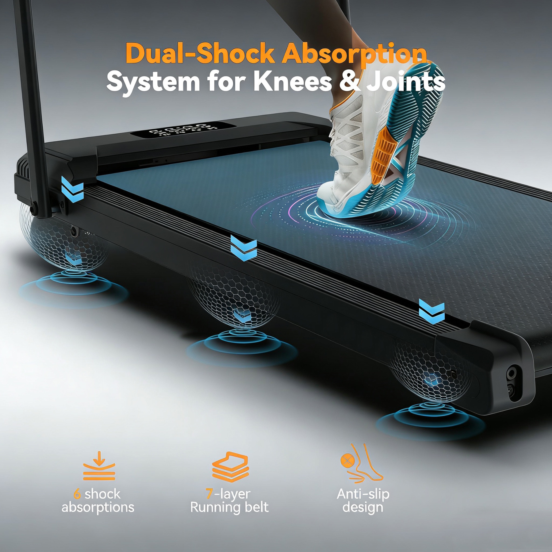 Simpfree Walking Pad with Handle Bar and Adjustable Incline, 2.5HP Portable Under Desk Treadmill for Home Small Space 300 Lbs Capacity，Remote Control and LED Display