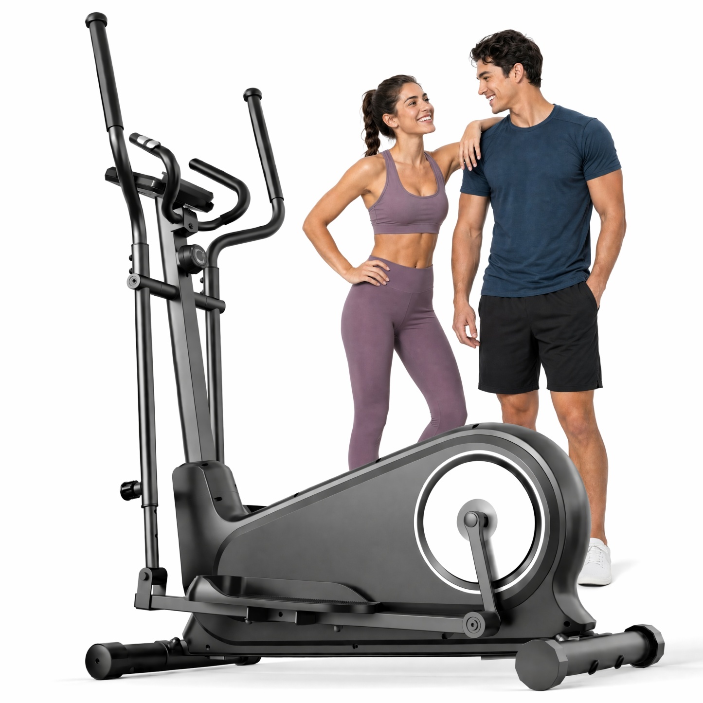 Funmily Elliptical Training Machine, 550lbs Capacity Heavy Duty Elliptical Exercise Machine for Home Use, 16-Level Magnetic Resistance, 15.5" Stride, 3-Way Adjustable Pedals