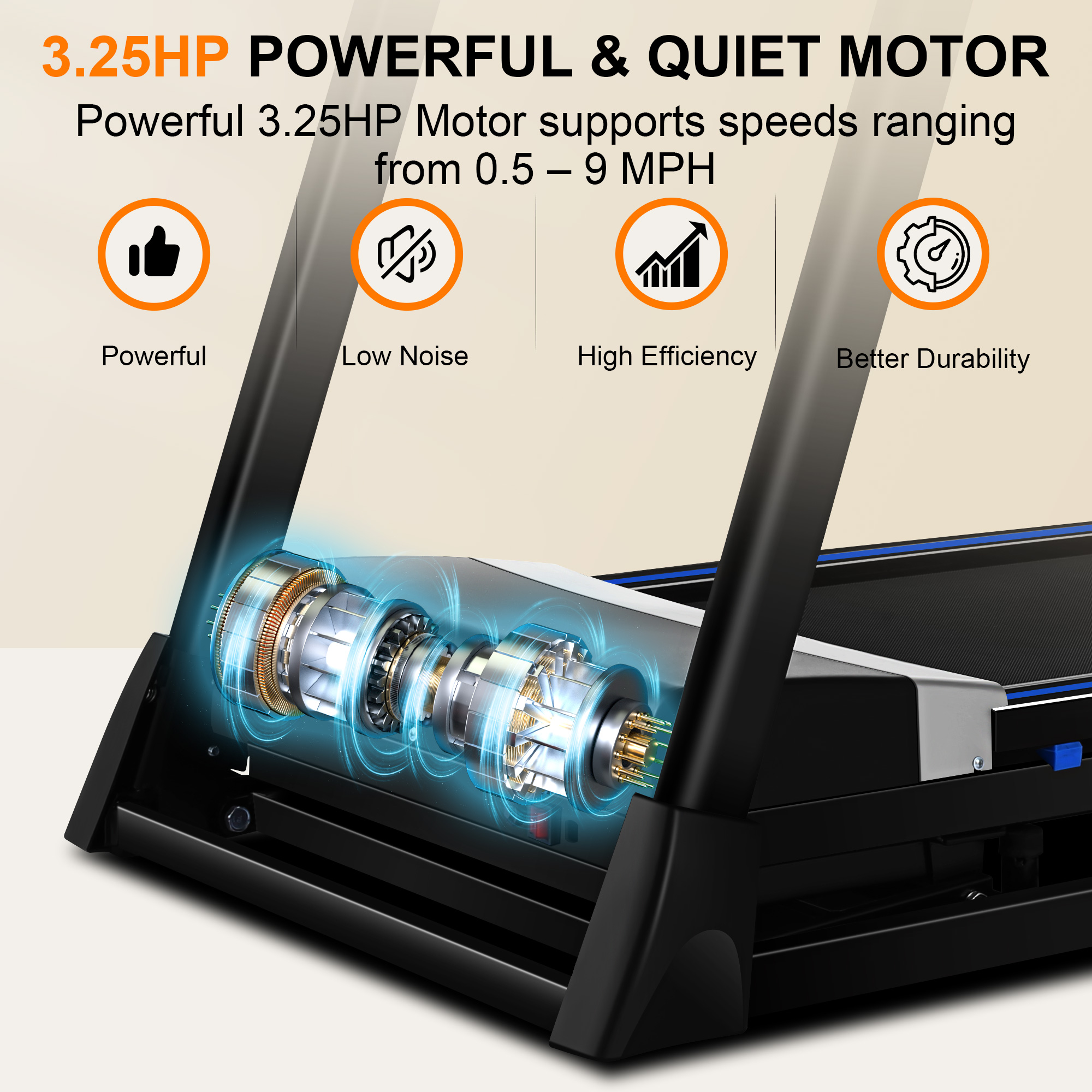 Simpfree 17'' Folding Treadmill with 15-Level Auto Incline 9.0 mph Speed 12 Preset Program, Strong 3.25HP Motor Running Machine for Cardio Fitness