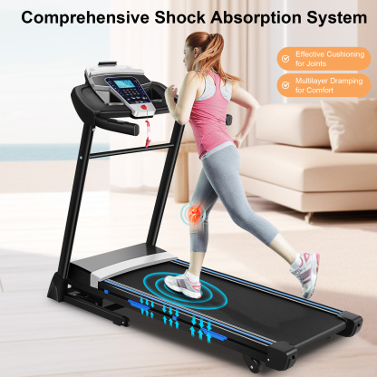 Simpfree 17'' Folding Treadmill with 15-Level Auto Incline 9.0 mph Speed 12 Preset Program, Strong 3.25HP Motor Running Machine for Cardio Fitness