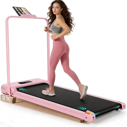 Simpfree Walking Pad with Handle Bar and Adjustable Incline, 2.5HP Portable Under Desk Treadmill for Home Small Space 300 Lbs Capacity，Remote Control and LED Display