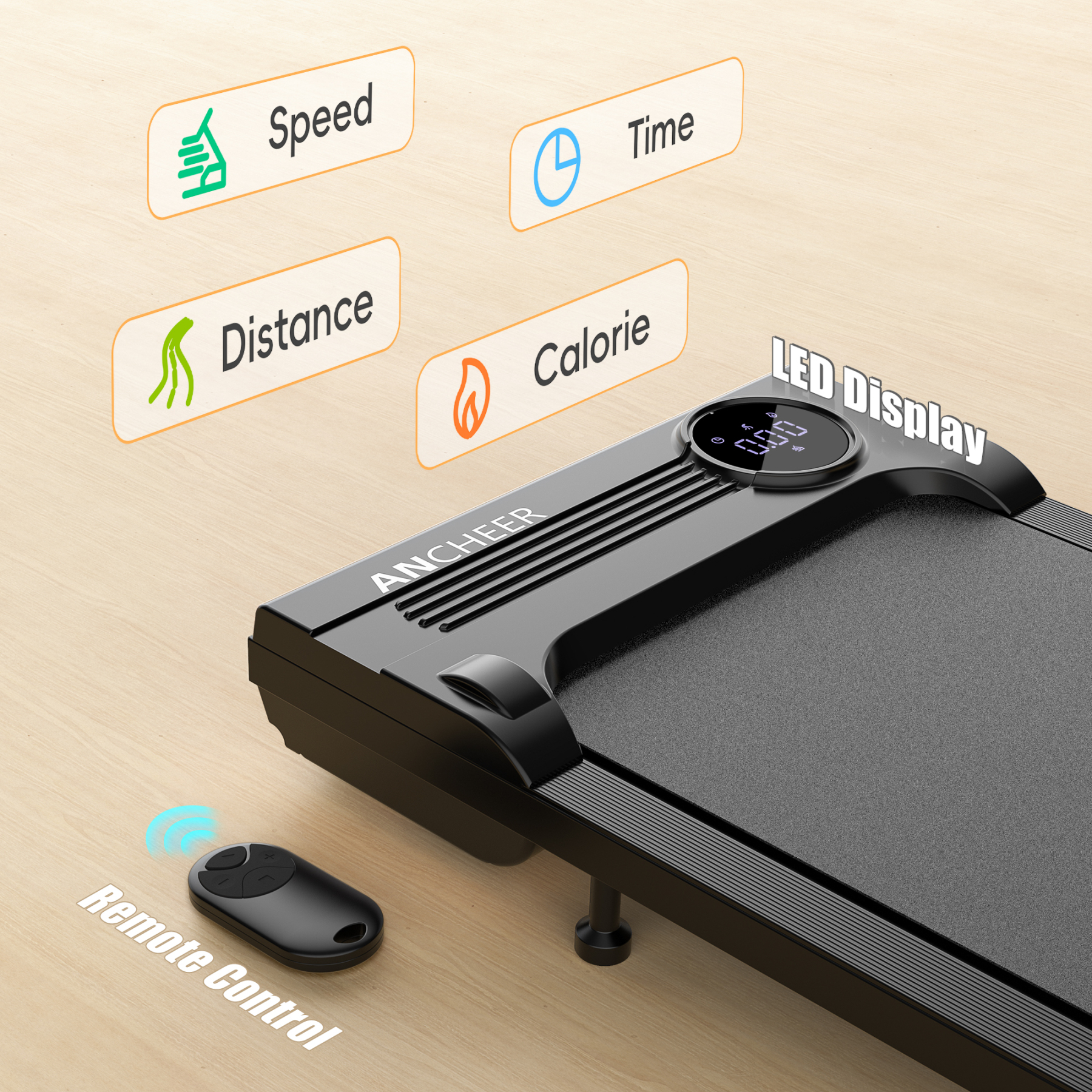 Walking Pad, 2.5HP Under Desk Treadmill with Remote Control and LED Display, Portable Walking Treadmill for Home Office, Walking Jogging Machine with 300 lbs Weight Capacity