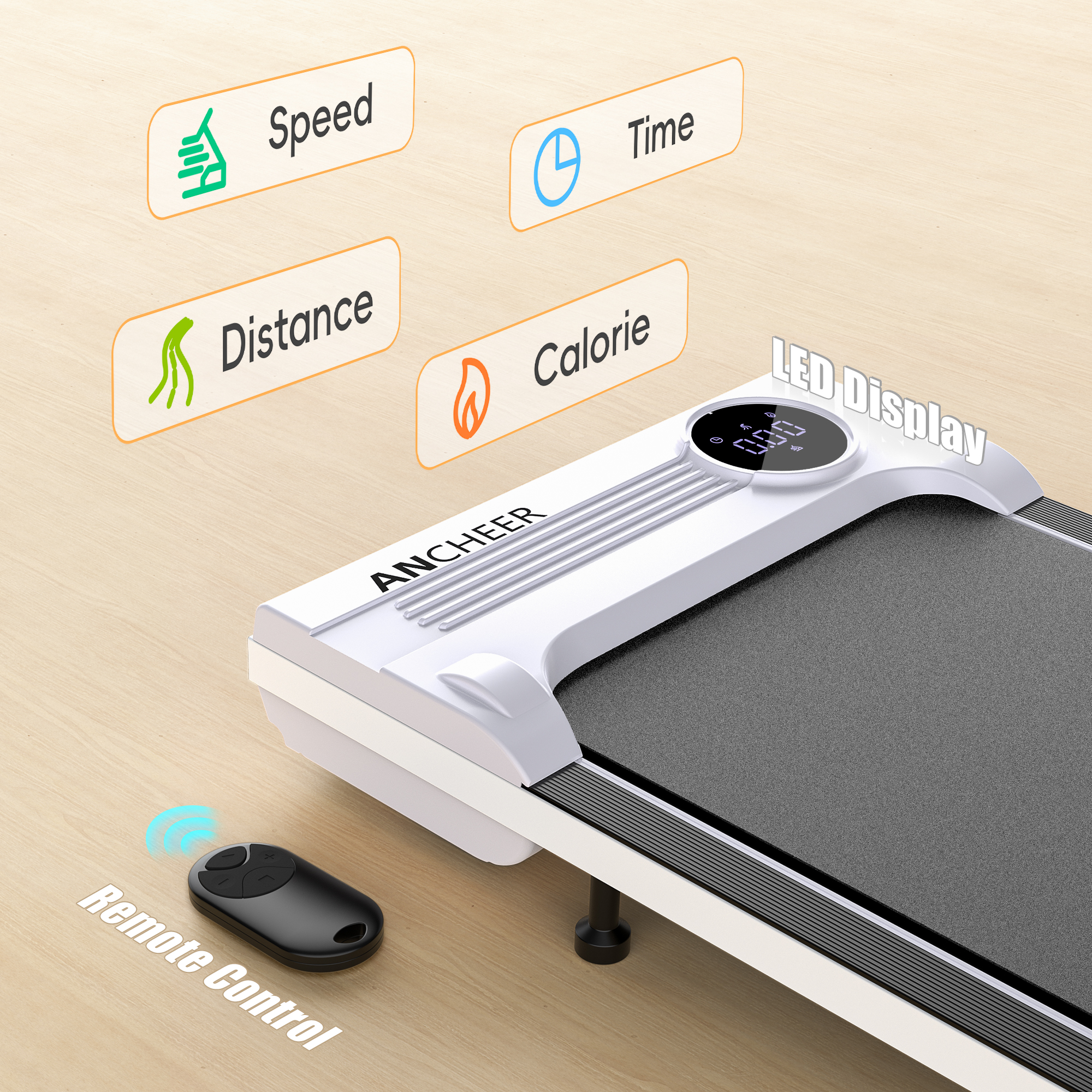 Walking Pad Treadmill, 2.5HP Under Desk Treadmill with Remote Control and LED Display, Portable Walking Treadmill for Home Office, Walking Jogging Machine with 300 lbs Weight Capacity