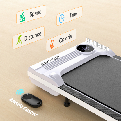 Walking Pad Treadmill, 2.5HP Under Desk Treadmill with Remote Control and LED Display, Portable Small Treadmill LED Display & Remote Control for Home/Office,Weight Capacity 300 LBS