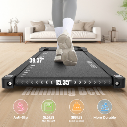 Walking Pad, 2.5HP Under Desk Treadmill with Remote Control and LED Display, Portable Walking Treadmill for Home Office, Walking Jogging Machine with 300 lbs Weight Capacity