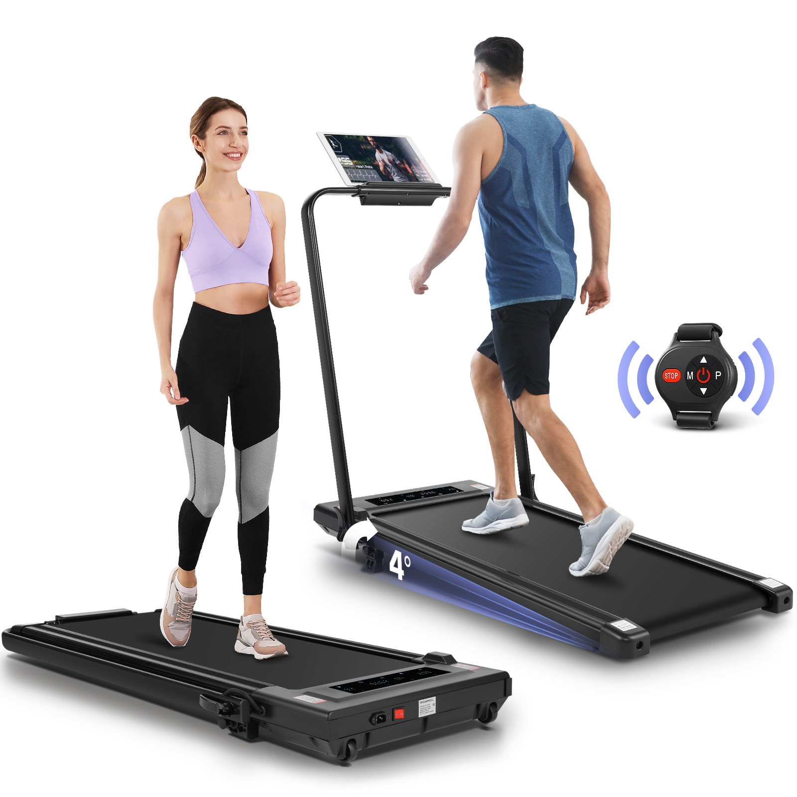 Under Desk Treadmill Machine 300 LB Capacity Walking Pad for Home Office