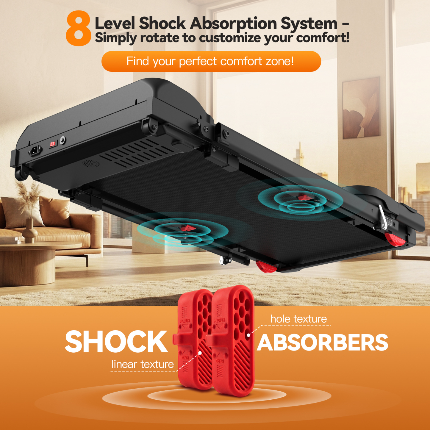 Adjustable Height Treadmill with Foldable Workstation & 8% Incline, 3.5HP Portable Treadmills for Home 300 lbs Weight Capacity, 12 Programs, Heart Rate Monitor,Installation in 4 Steps