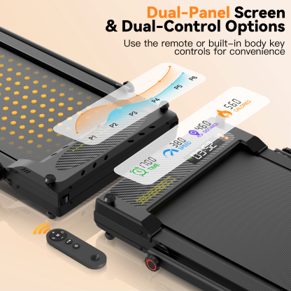 Simpfree Walking Pad Treadmill with Foot Massage, Versatile Dual-Sided Under Desk Treadmill with Handle Bar, 2.5HP Foldable Treadmill for Home/Office with 300LBS Weight Capacity,0.6-7.5MPH