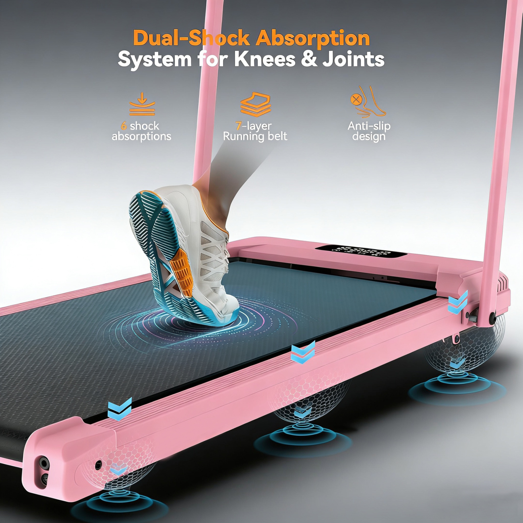 Simpfree Walking Pad with Handle Bar and Adjustable Incline, 2.5HP Portable Under Desk Treadmill for Home Small Space 300 Lbs Capacity，Remote Control and LED Display