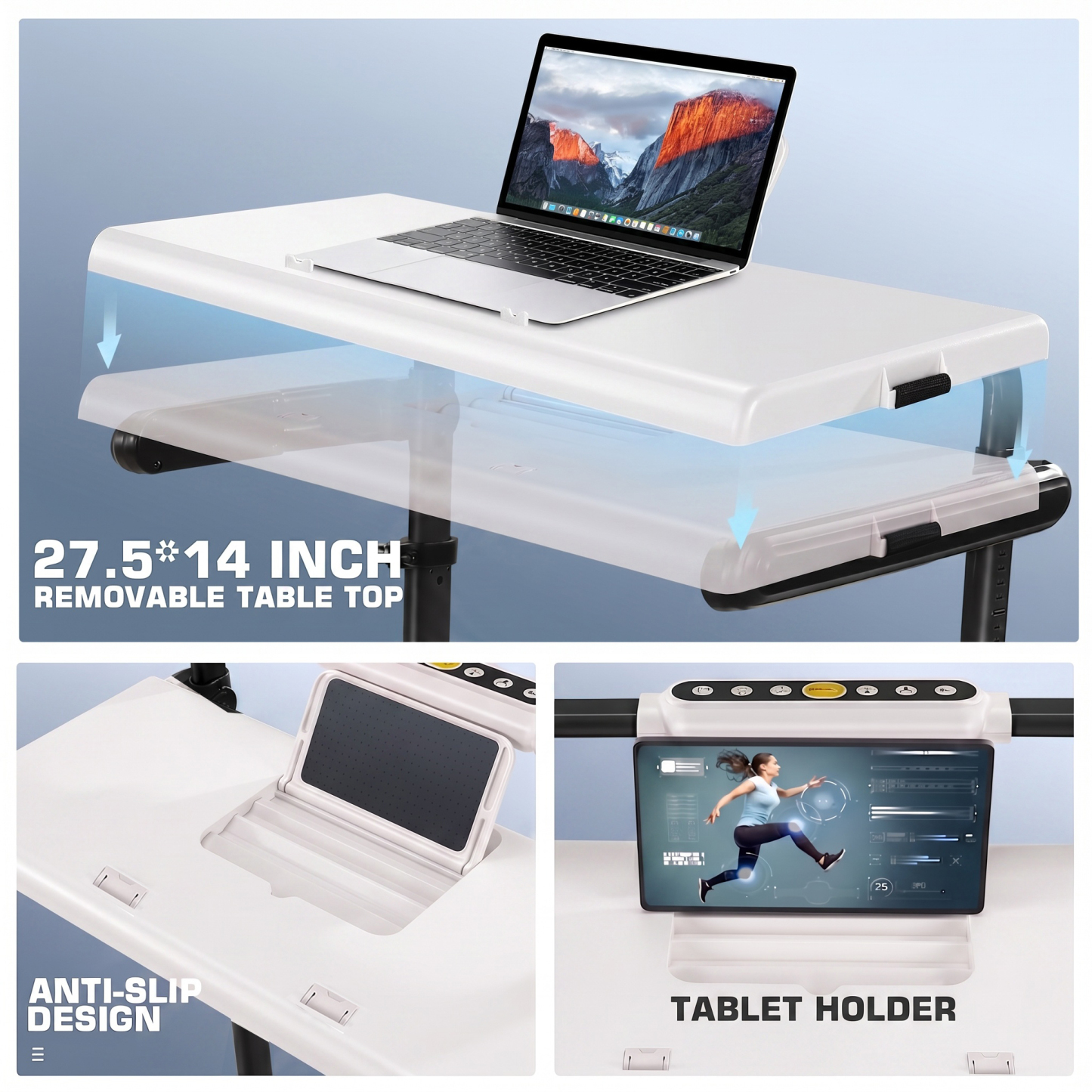 Simpfree Walking Pad with 6% Incline,3 in 1 Under Desk Treadmill with Height-Adjustable Desk 300lbs Capacity,Foldable Treadmill with Adjustable Handle,Touch Screen Remote Control,2s Folding,0.5-7.5mp