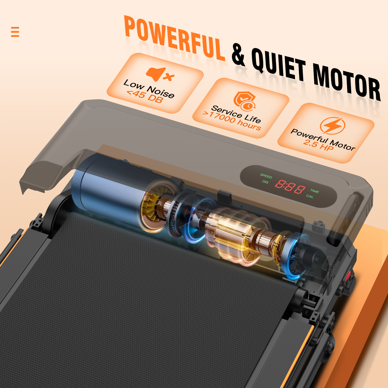 2 in 1 Walking Pad Treadmill with 6% Incline and Handle Bar, Under Desk Treadmill for Home Small Office with 300 lb Capacity ,2.5HP Portable Folding Treadmill with LED Screen and shock-absorbing