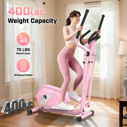 FUNMILY Ultra-Quiet Heavy Duty Elliptical Machine | 400LBS Capacity, 15-Inch Natural Stride, 14 Resistance Levels, Low Impact Cardio for Home Gym, Seniors & Small Spaces