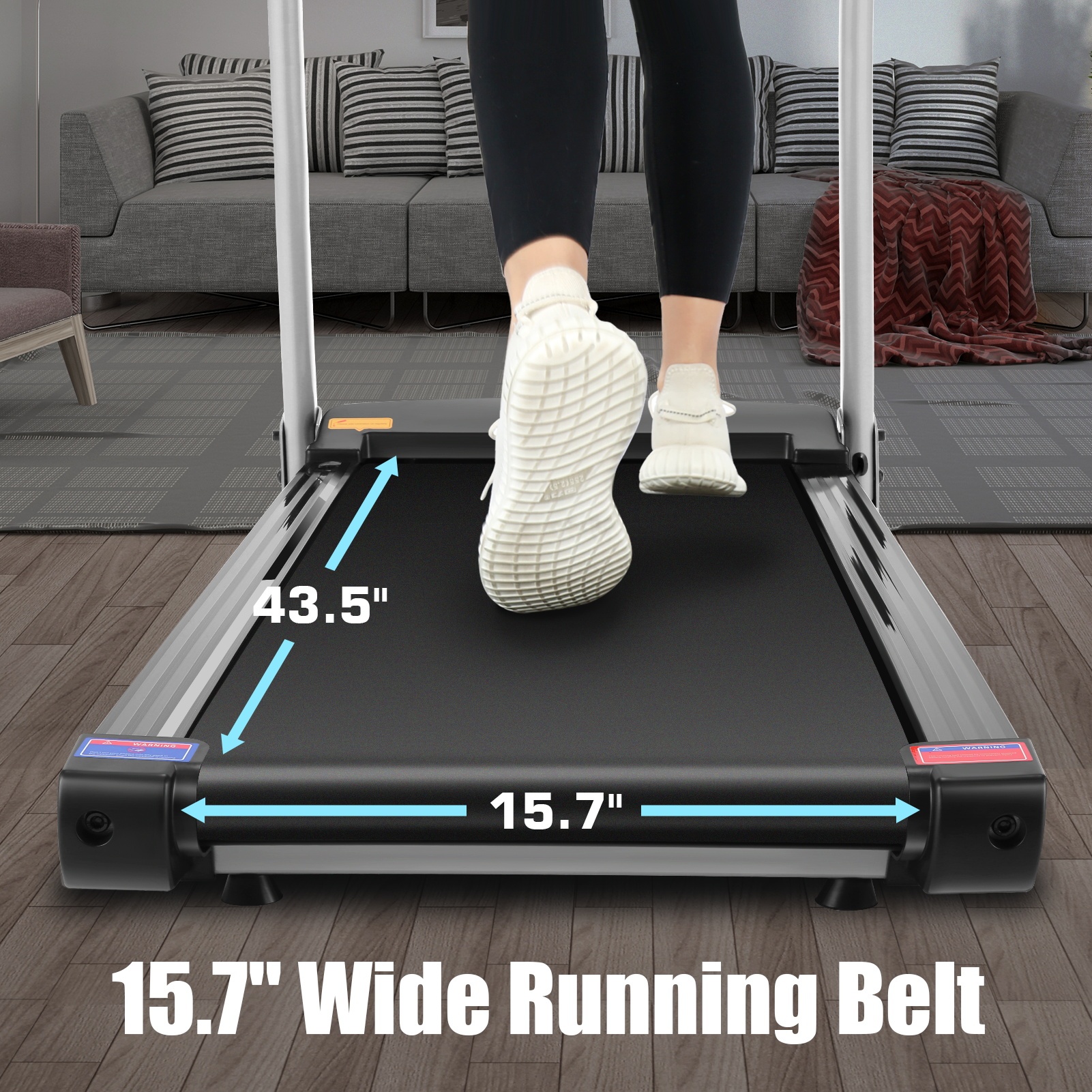 Simpfree Treadmill with 10" HD TV Movie Touchscreen and 3D Virtual Sports Scene, 0.5-9.0 mph/h & 3.25HP Electric Treadmill with Incline for Home