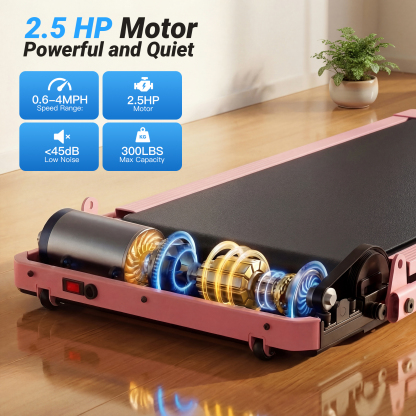 Simpfree Walking Pad with Handle Bar and Adjustable Incline, 2.5HP Portable Under Desk Treadmill for Home Small Space 300 Lbs Capacity，Remote Control and LED Display