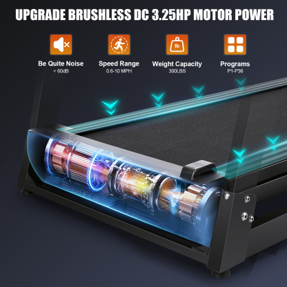 Treadmill 300 lb Capacity, 18" Wide Belt Electric Treadmill with Incline & Bluetooth Audio Speakers-01P