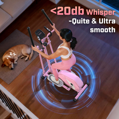 FUNMILY Ultra-Quiet Heavy Duty Elliptical Machine | 400LBS Capacity, 15-Inch Natural Stride, 14 Resistance Levels, Low Impact Cardio for Home Gym, Seniors & Small Spaces