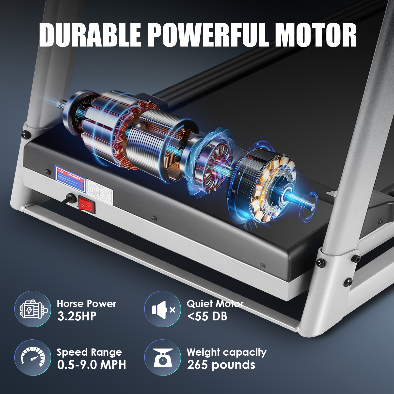  Home Treadmill--Treadmill with 10" HD TV Movie Touchscreen and 3D Virtual Sports Scene, Folding Treadmill with WiFi Connection, Speaker, Wide Belt, Youtube（Silver）