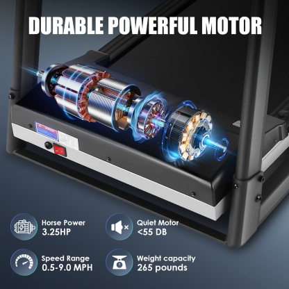 Folding Treadmill with 10" HD TV Movie Touchscreen and 3D Virtual Sports Scene, 3.25HP Electric Treadmill with Incline for Home, Running Jogging Walking Exercise Machine Easy Assembly（Black）