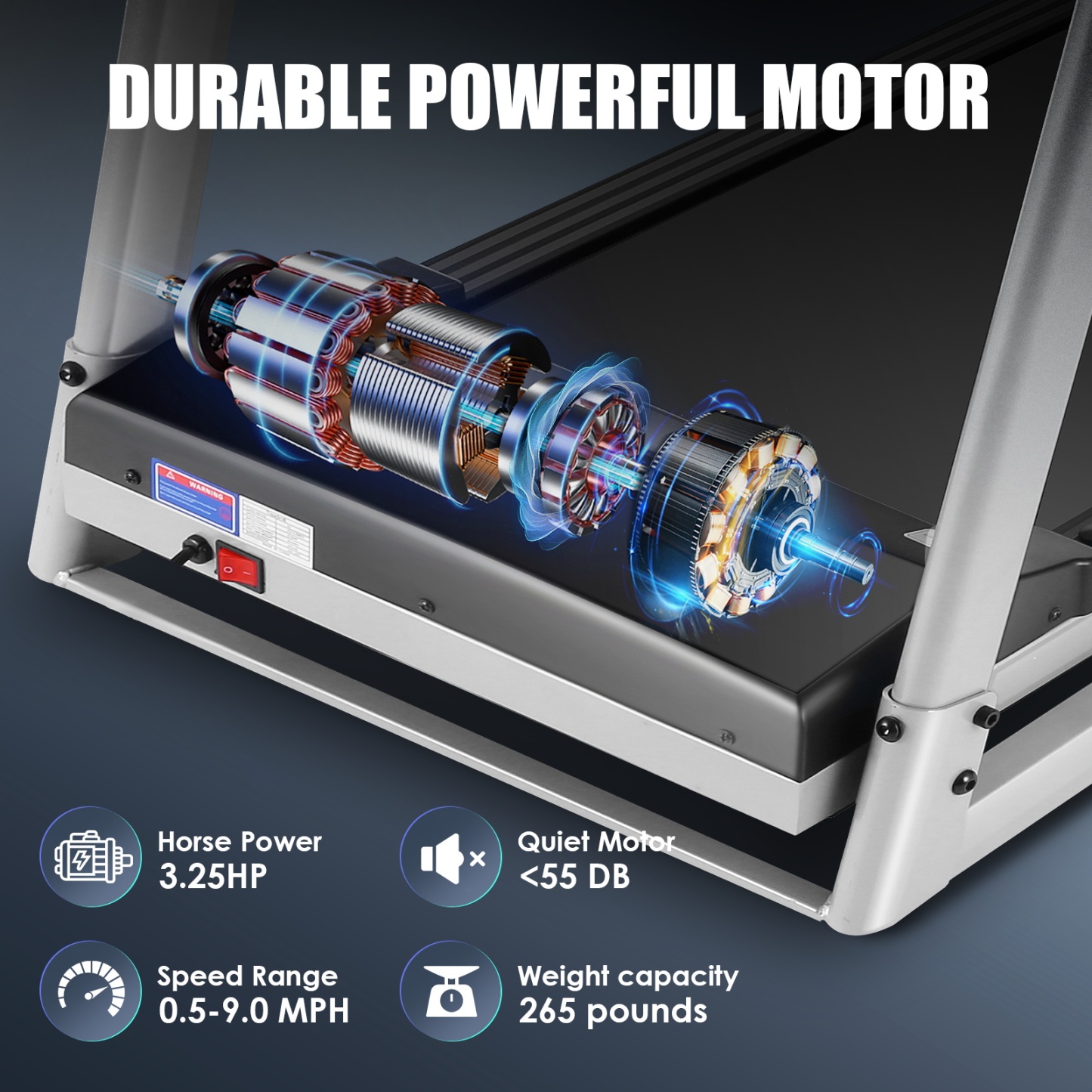  Home Treadmill--Treadmill with 10" HD TV Movie Touchscreen and 3D Virtual Sports Scene, Folding Treadmill with WiFi Connection, Speaker, Wide Belt, Youtube（Silver）