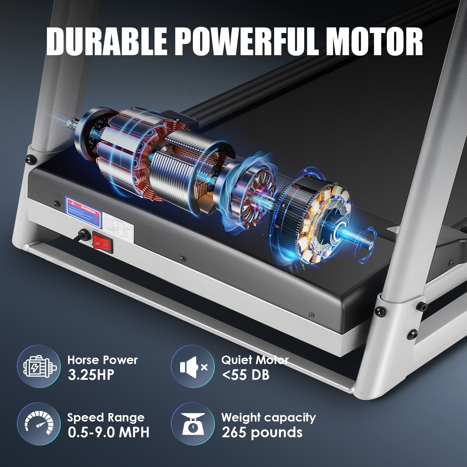  Home Treadmill--Treadmill with 10" HD TV Movie Touchscreen and 3D Virtual Sports Scene, Folding Treadmill with WiFi Connection, Speaker, Wide Belt, Youtube（Silver）