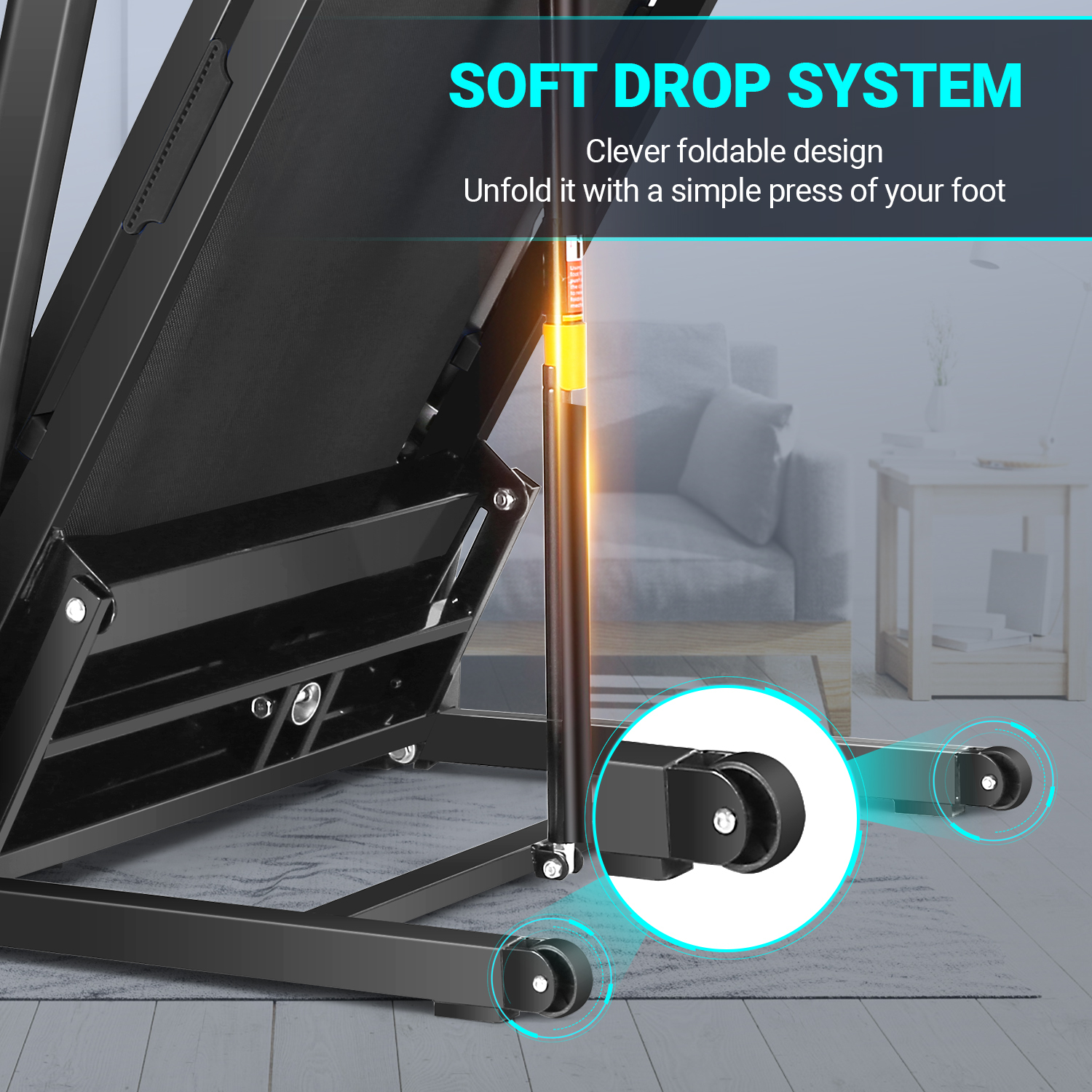 Adnoom Treadmill 300 lb Capacity, 3.25 HP Automatic Incline Treadmill with APP & Bluetooth Audio Speakers, Electric Folding Treadmills for Home Office Gym, Indoor Walking Running Exercise Machine