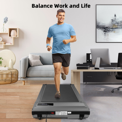 Walking Pad, 2.5HP Under Desk Treadmill with Remote Control and LED Display, Portable Walking Treadmill for Home Office, Walking Jogging Machine with 300 lbs Weight Capacity