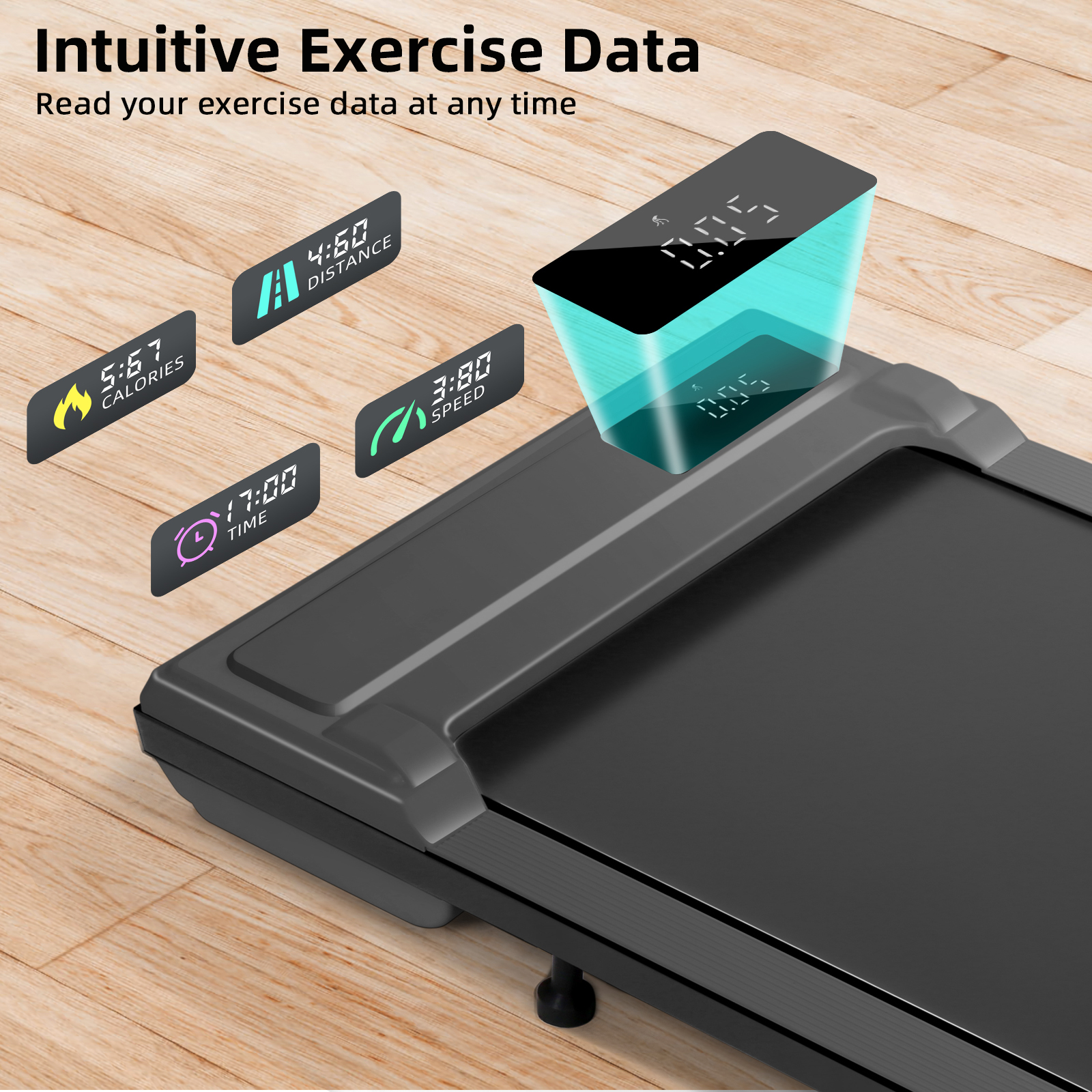 Walking Pad, 2.5HP Under Desk Treadmill with Remote Control and LED Display, Portable Walking Treadmill for Home Office, Walking Jogging Machine with 300 lbs Weight Capacity