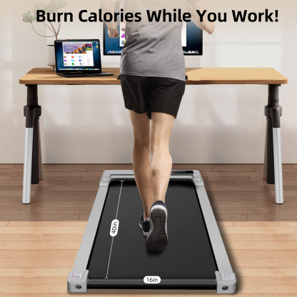 Simpfree Walking Pad, 2.5HP Under Desk Treadmill with Remote Control and LED Display (gray)
