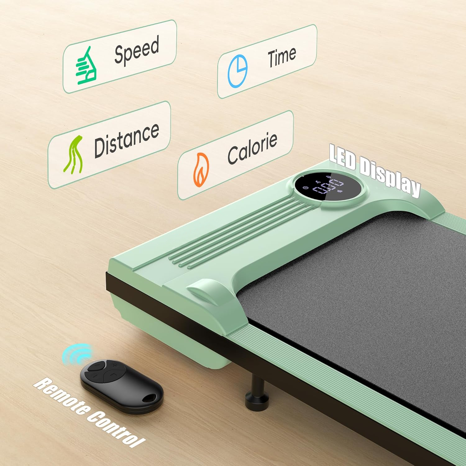 Walking Pad Treadmill, 2.5HP Under Desk Treadmill with Remote Control and LED Display, Portable Walking Treadmill for Home Office, Walking Jogging Machine with 300 lbs Weight Capacity