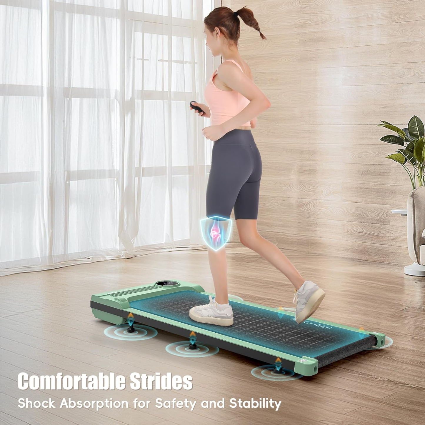 Walking Pad Treadmill, 2.5HP Under Desk Treadmill with Remote Control and LED Display, Portable Walking Treadmill for Home Office, Walking Jogging Machine with 300 lbs Weight Capacity