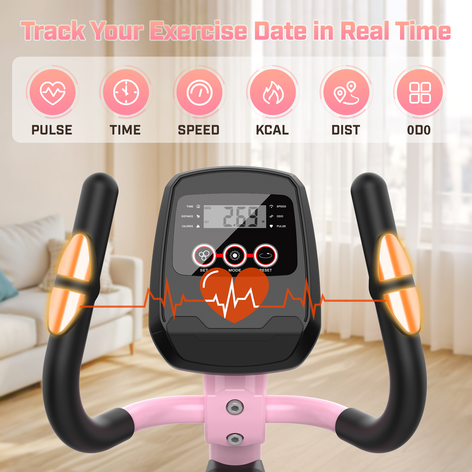 FUNMILY Ultra-Quiet Heavy Duty Elliptical Machine | 400LBS Capacity, 15-Inch Natural Stride, 14 Resistance Levels, Low Impact Cardio for Home Gym, Seniors & Small Spaces