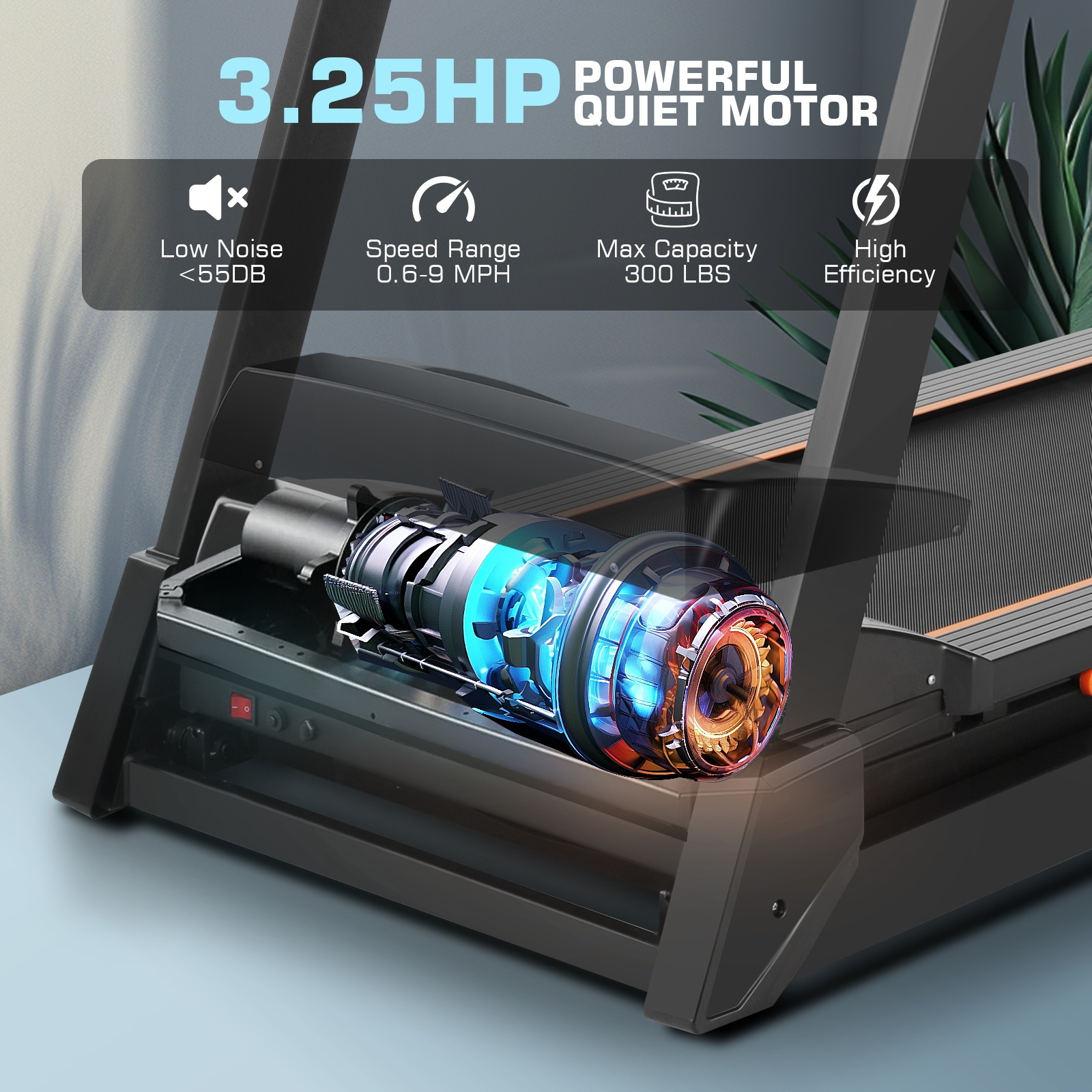 Simpfree Strong 3.25HP Treadmill with Auto Incline & Smart App,Bluetooth Speaker, Large LED Display & Fan for Home Office Walking Running Exercise Machine